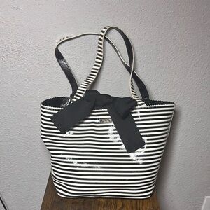 Black and White Striped Kate spade bag